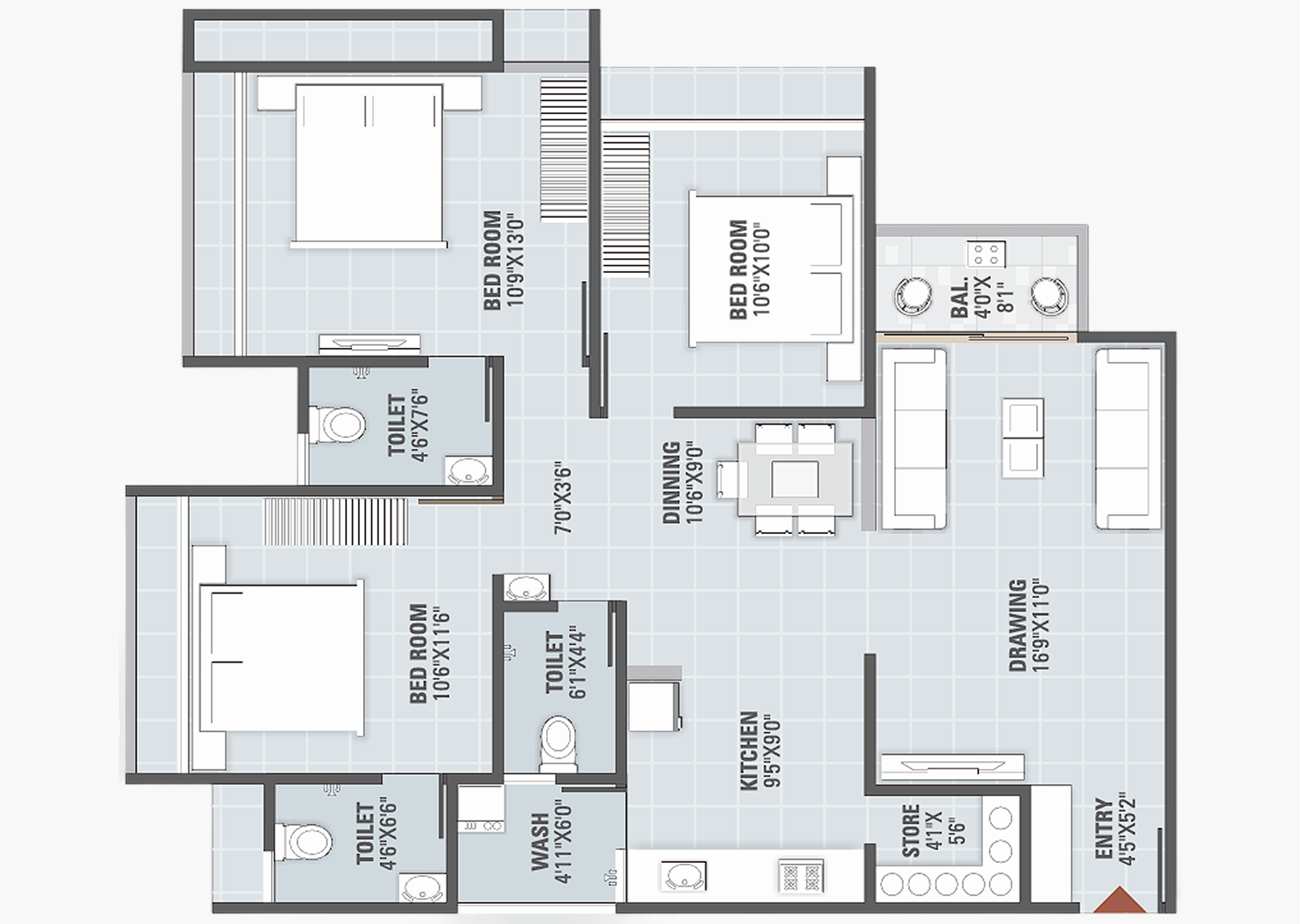3BHK Plan